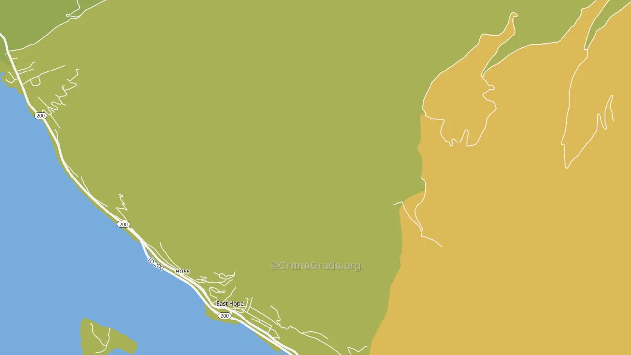 East Hope, ID Map of Vehicle Theft Rates