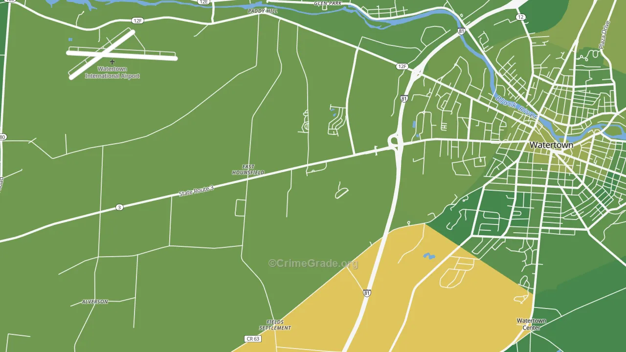 East Hounsfield, NY Map of Vehicle Theft Rates