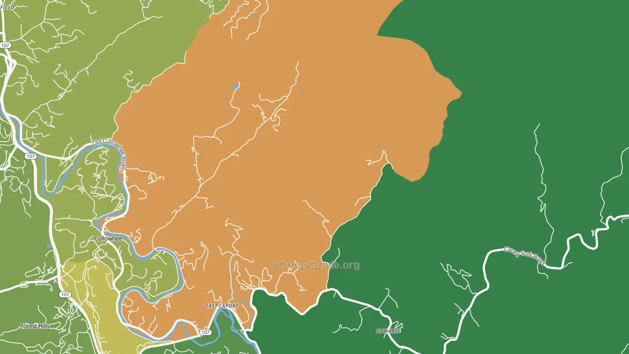 East Laport, NC Map of Vehicle Theft Rates