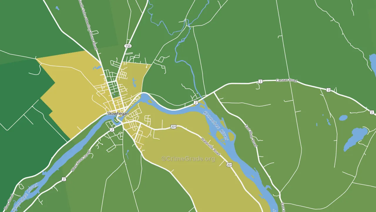 East Madison, ME Map of Vehicle Theft Rates