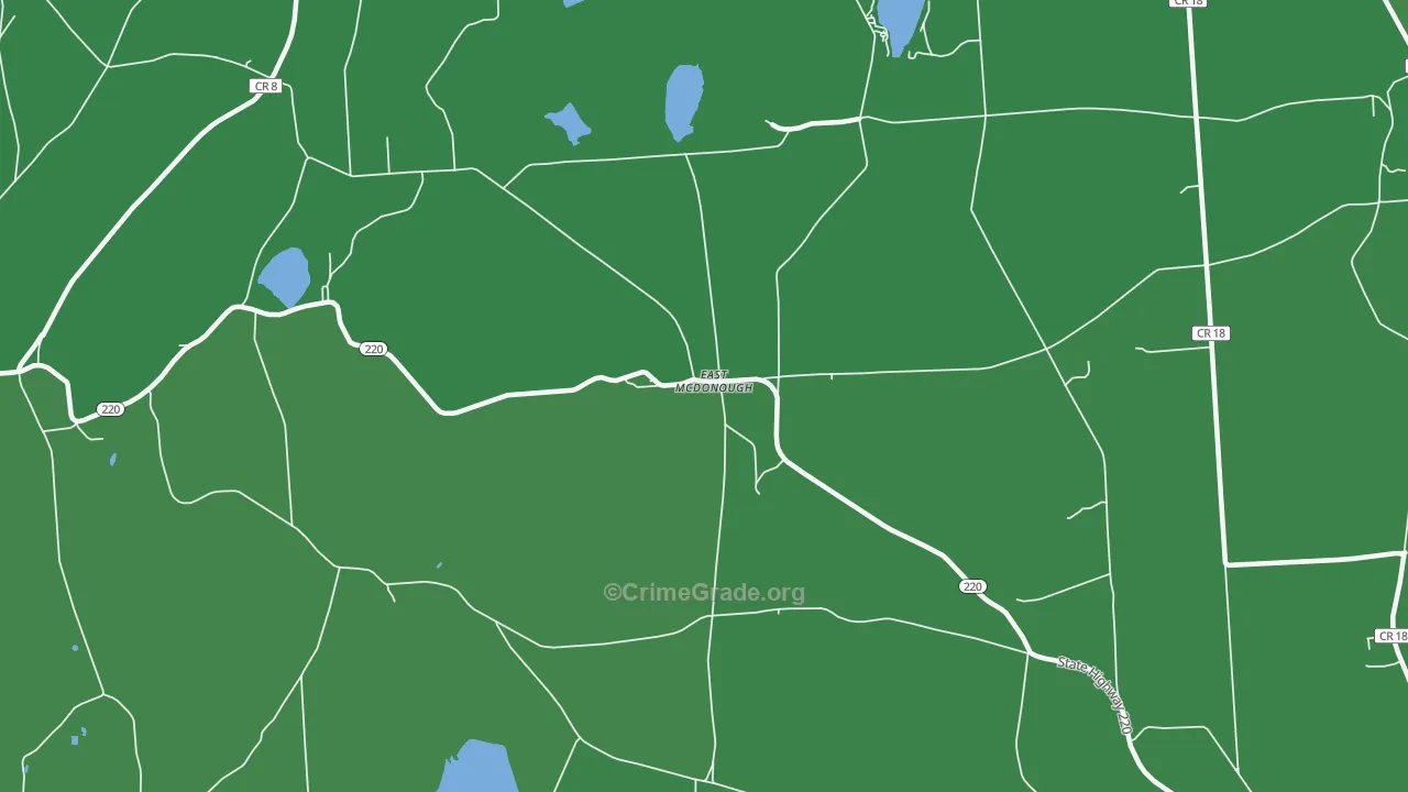 East McDonough, NY Map of Vehicle Theft Rates