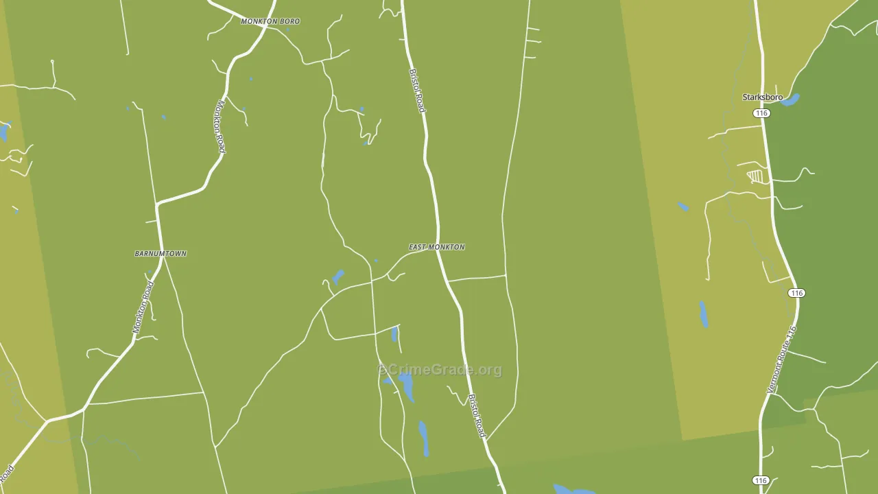 East Monkton, VT Map of Vehicle Theft Rates