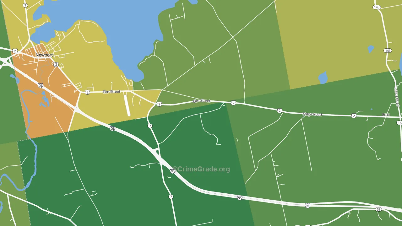 East Newport, ME Map of Vehicle Theft Rates