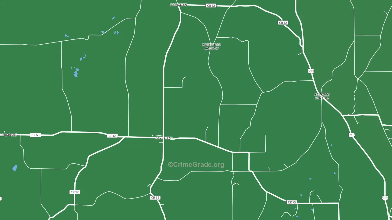 East Otto, NY Map of Vehicle Theft Rates