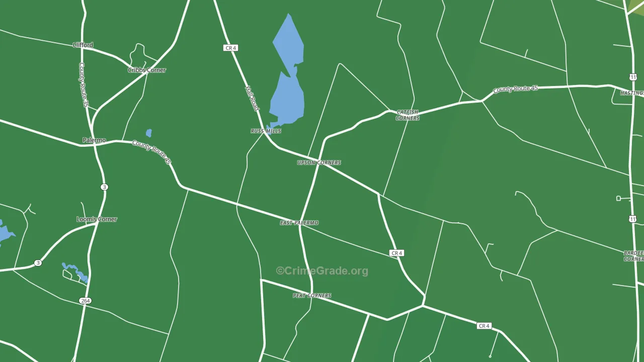 East Palermo, NY Map of Vehicle Theft Rates