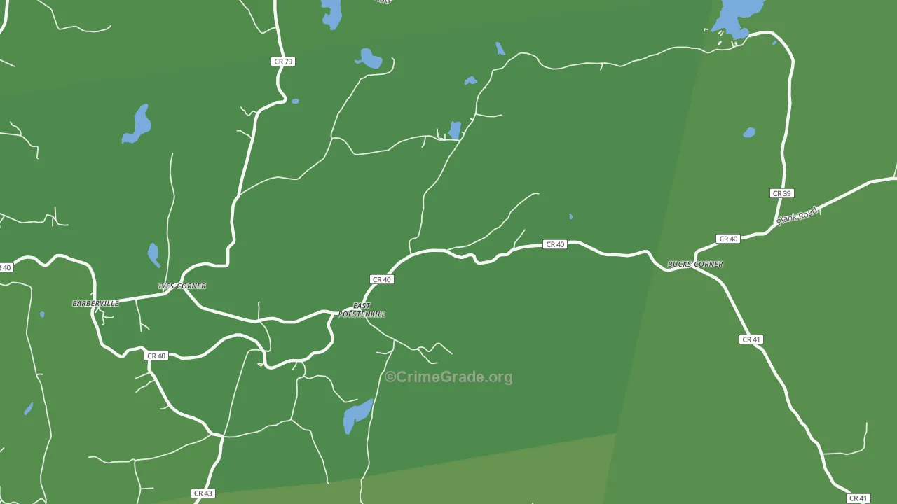 East Poestenkill, NY Map of Vehicle Theft Rates