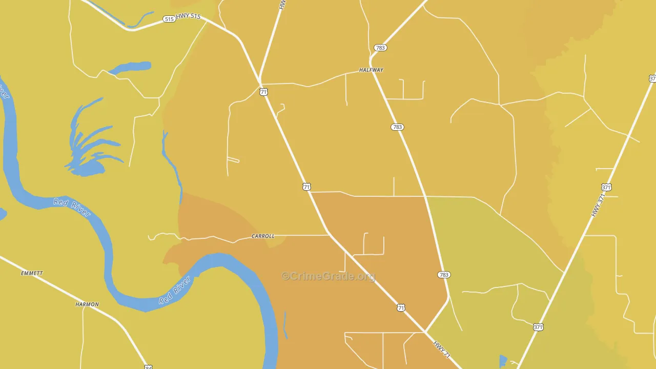 East Point, LA Map of Vehicle Theft Rates