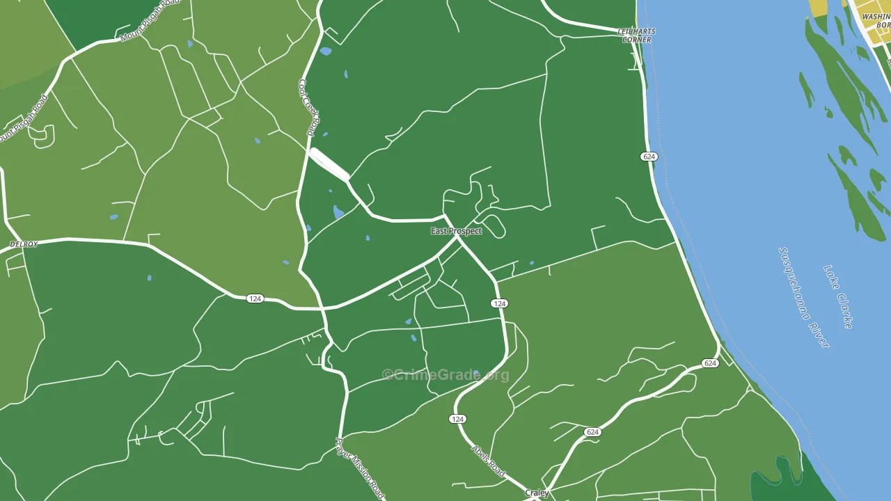 East Prospect, PA Map of Vehicle Theft Rates