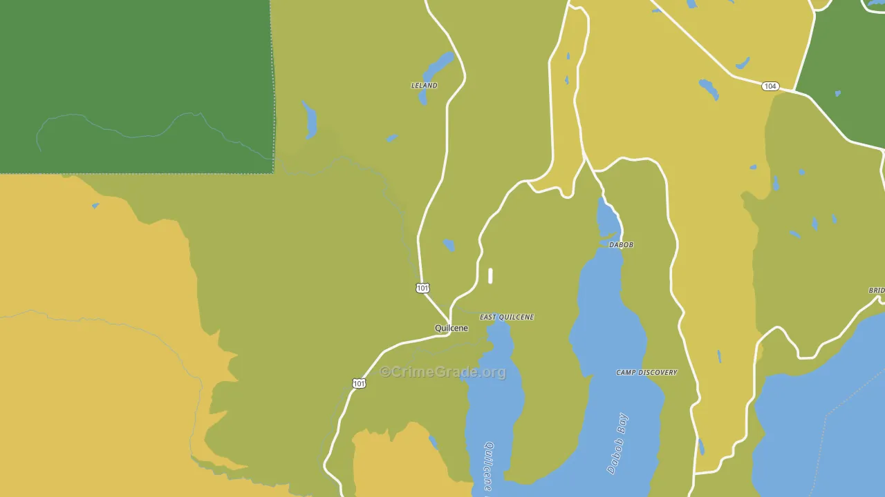 East Quilcene, WA Map of Vehicle Theft Rates
