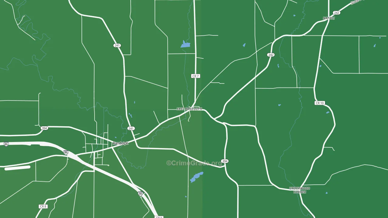 East Randolph, NY Map of Vehicle Theft Rates