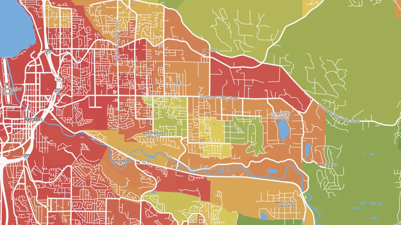 East Renton Highlands, WA Map of Vehicle Theft Rates