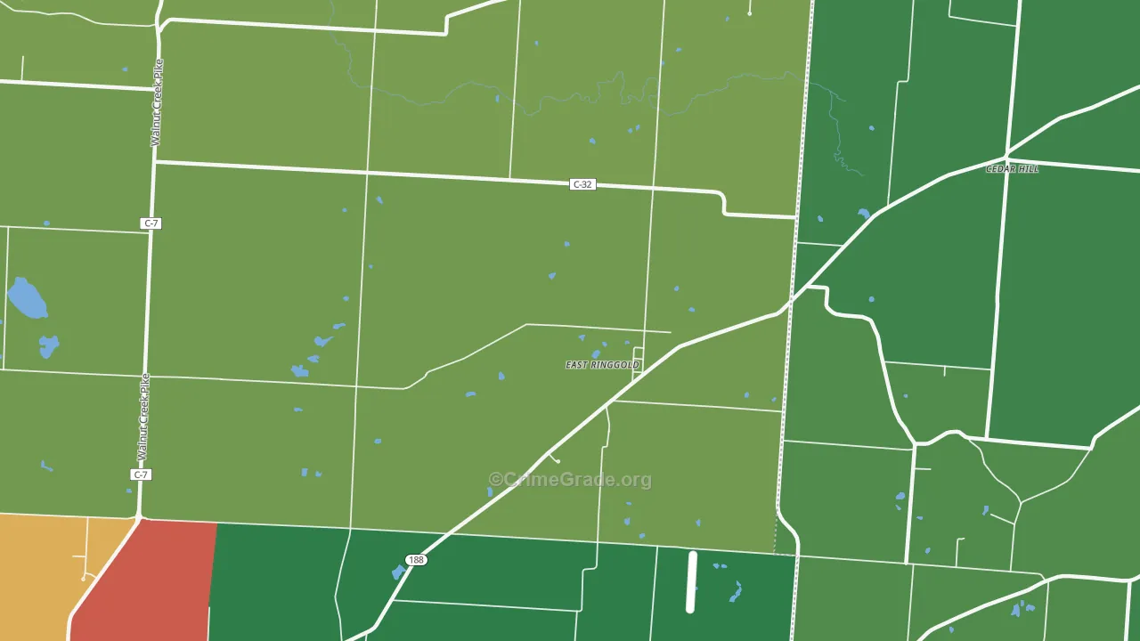East Ringgold, OH Map of Vehicle Theft Rates