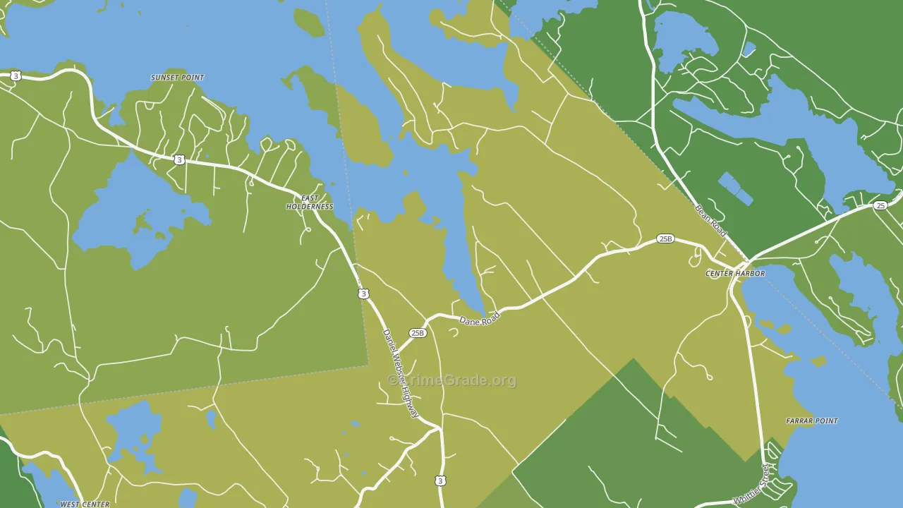 East Sandwich, NH Map of Vehicle Theft Rates