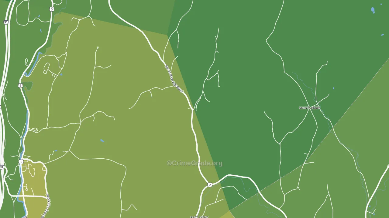 East St. Johnsbury, VT Map of Vehicle Theft Rates