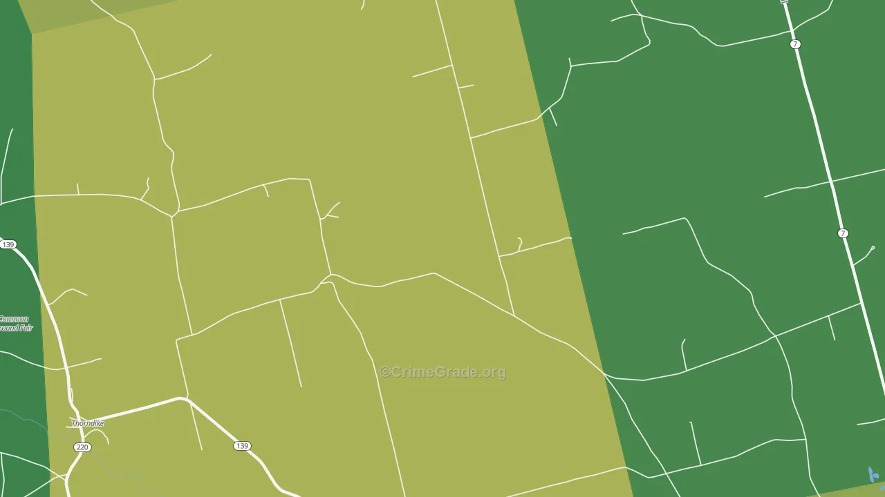 East Thorndike, ME Map of Vehicle Theft Rates
