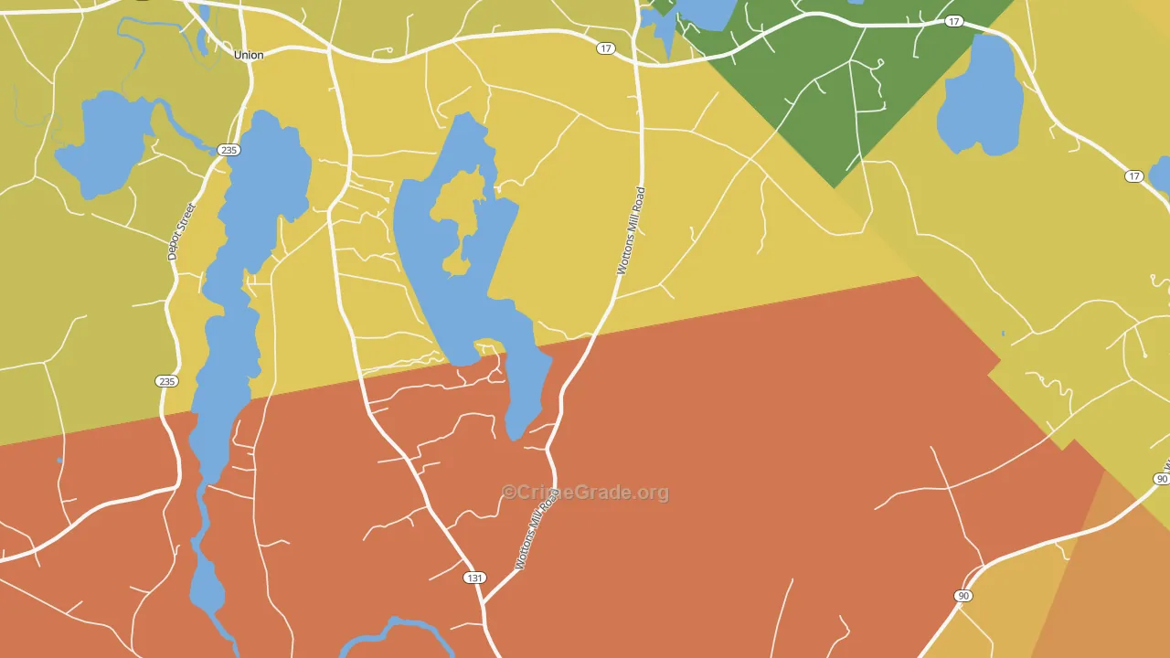 East Union, ME Map of Vehicle Theft Rates