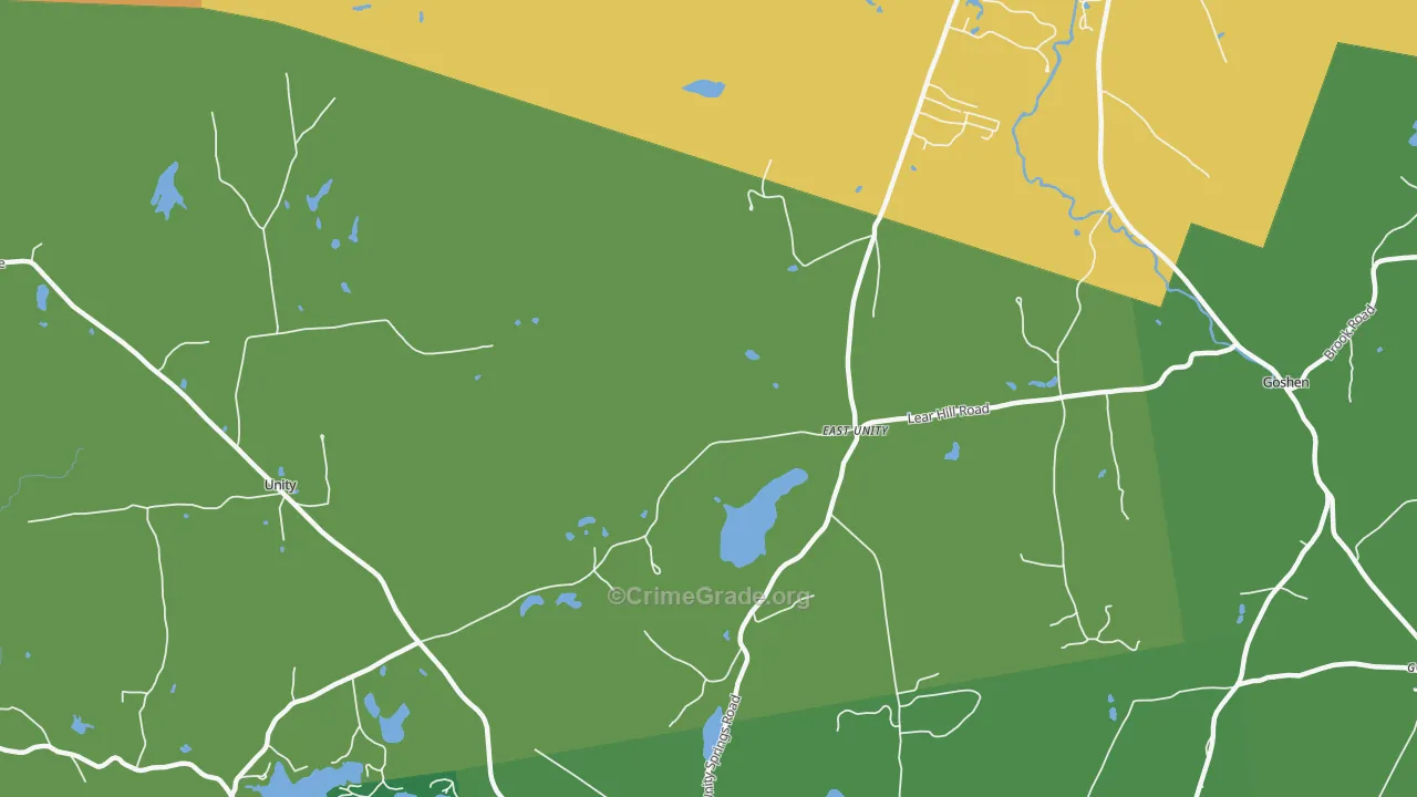 East Unity, NH Map of Vehicle Theft Rates