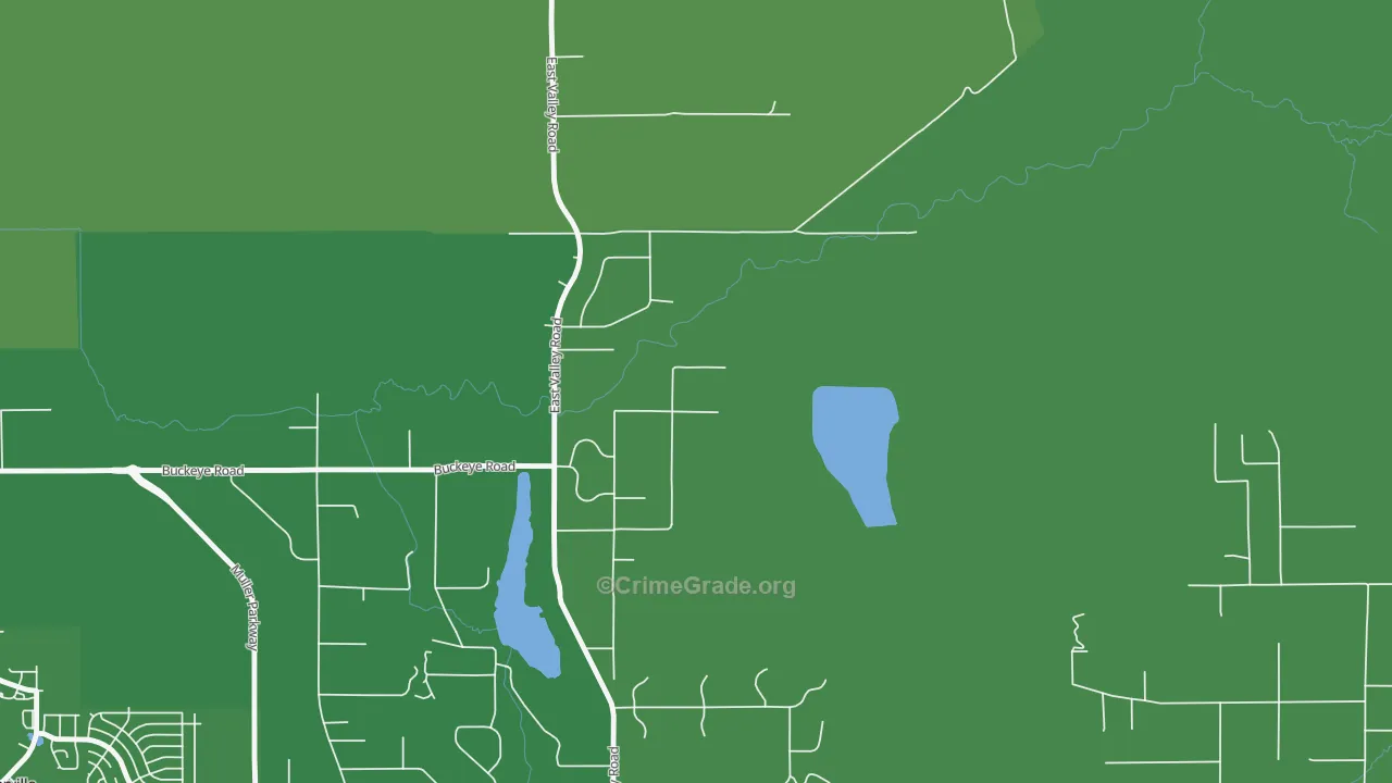 East Valley, NV Map of Vehicle Theft Rates