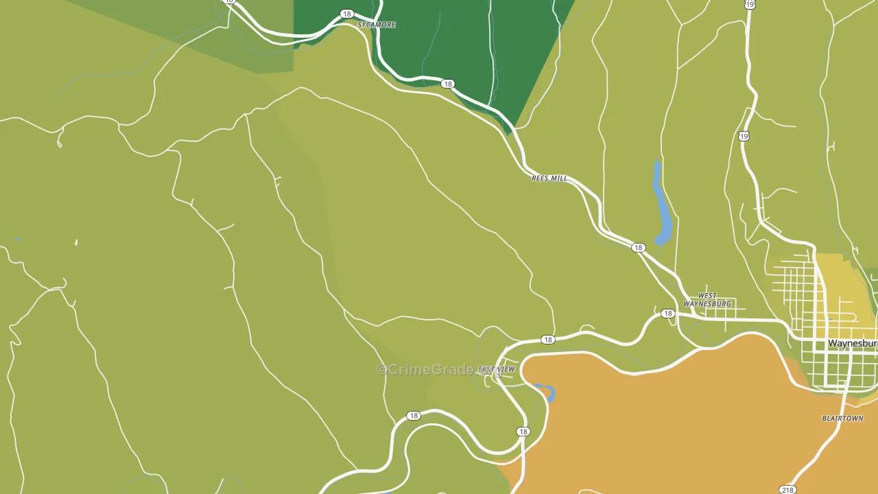 East View, PA Map of Vehicle Theft Rates
