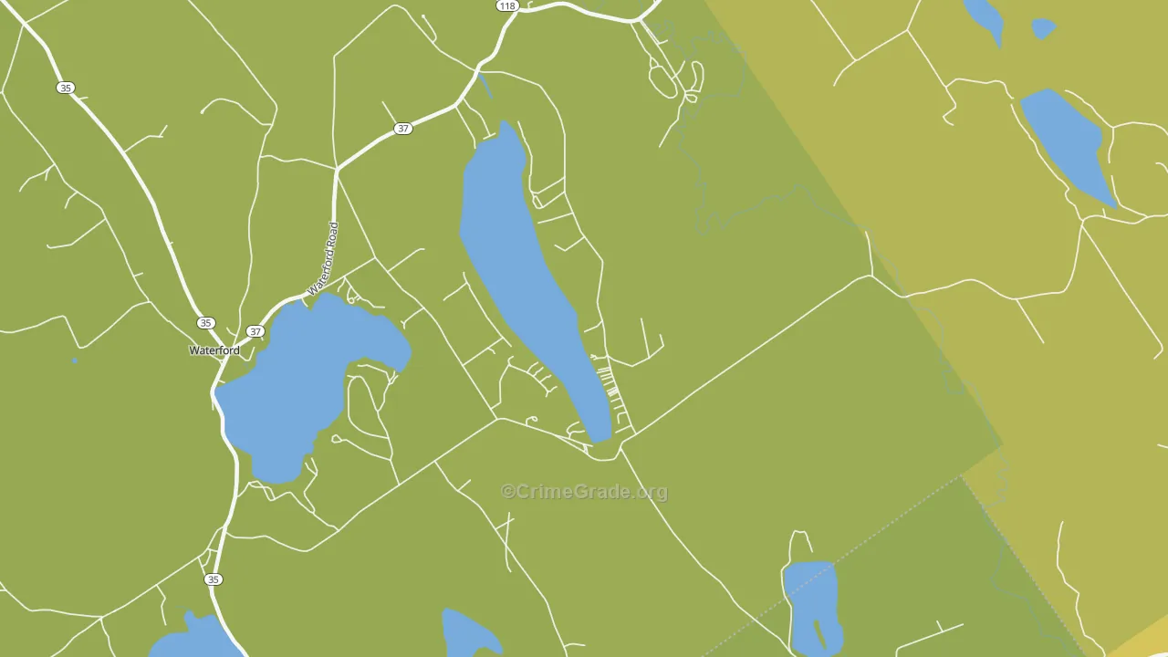 East Waterford, ME Map of Vehicle Theft Rates