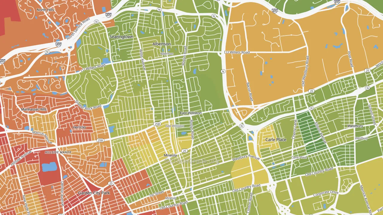 East Williston, NY Map of Vehicle Theft Rates