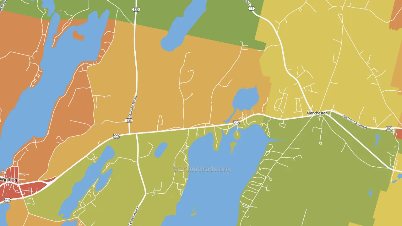 East Winthrop, ME Map of Vehicle Theft Rates