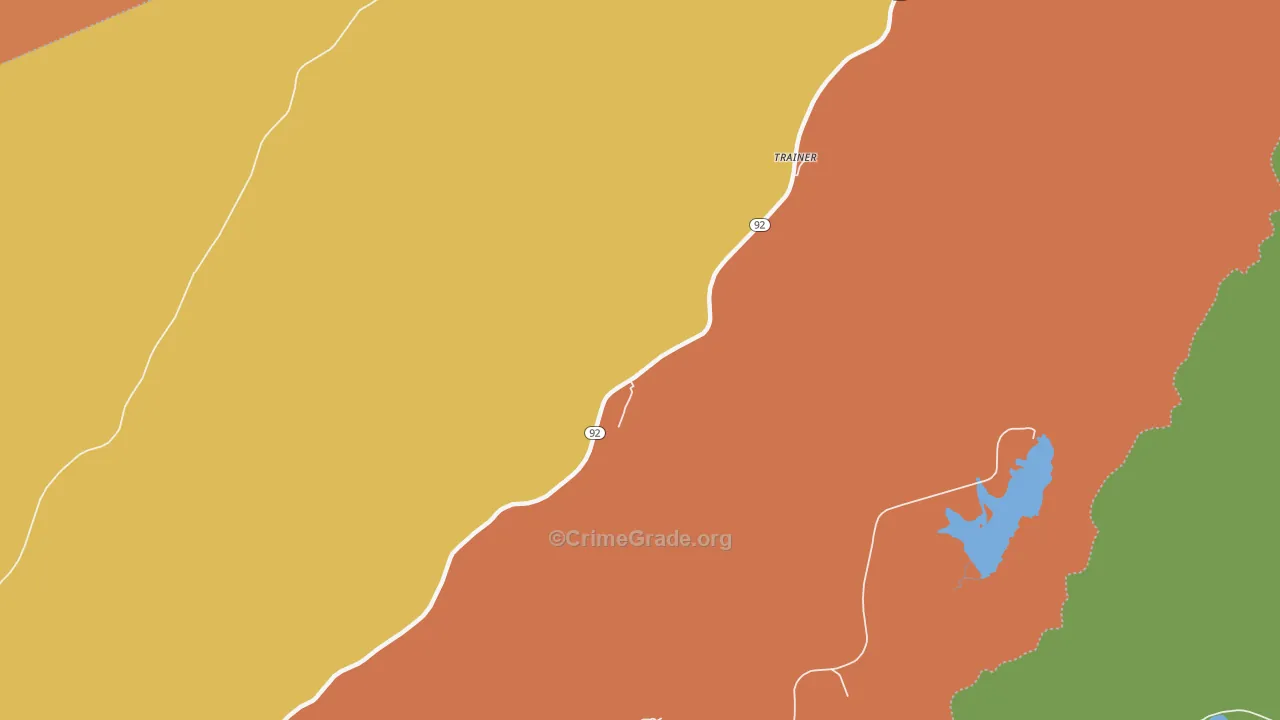 Eastern, WV Map of Vehicle Theft Rates