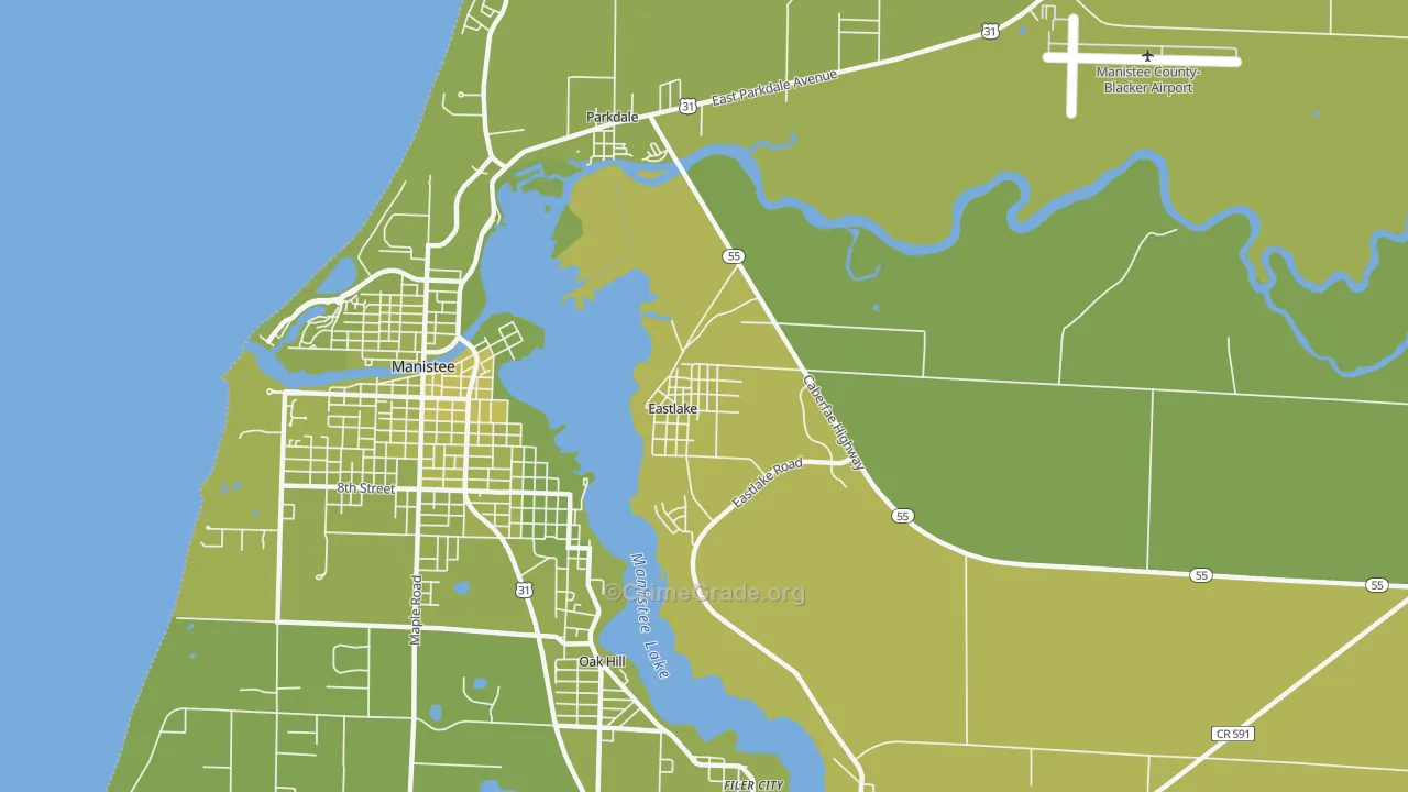 Eastlake, MI Map of Vehicle Theft Rates