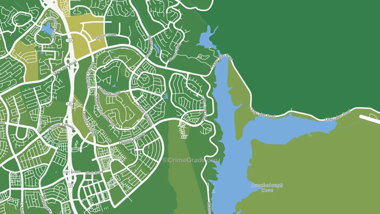 Eastlake Vistas, Chula Vista, CA Map of Vehicle Theft Rates