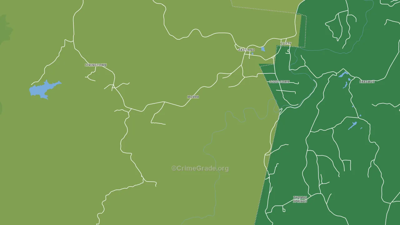 Eastland, TN Map of Vehicle Theft Rates
