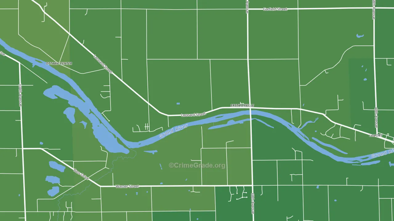 Eastmanville, MI Map of Vehicle Theft Rates