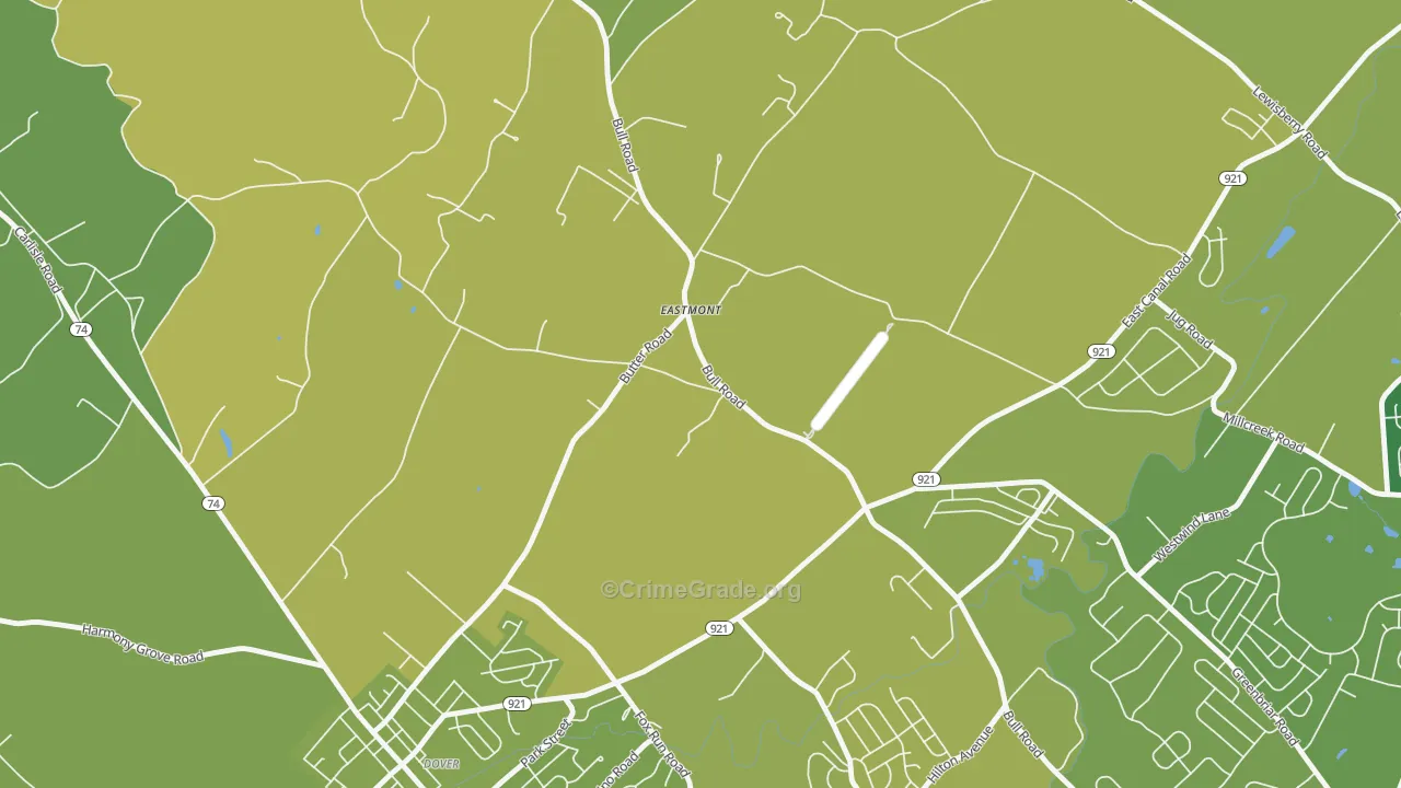 Eastmont, PA Map of Vehicle Theft Rates
