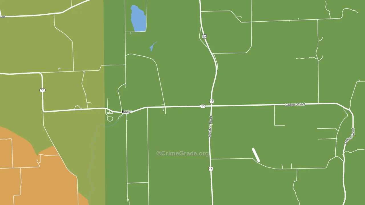 Easton Center, ME Map of Vehicle Theft Rates