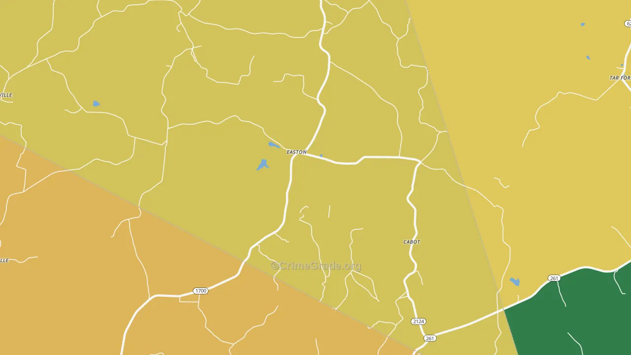 Easton, KY Map of Vehicle Theft Rates