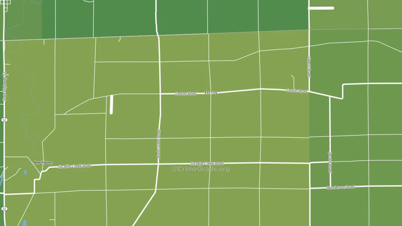 Easton, MI Map of Vehicle Theft Rates