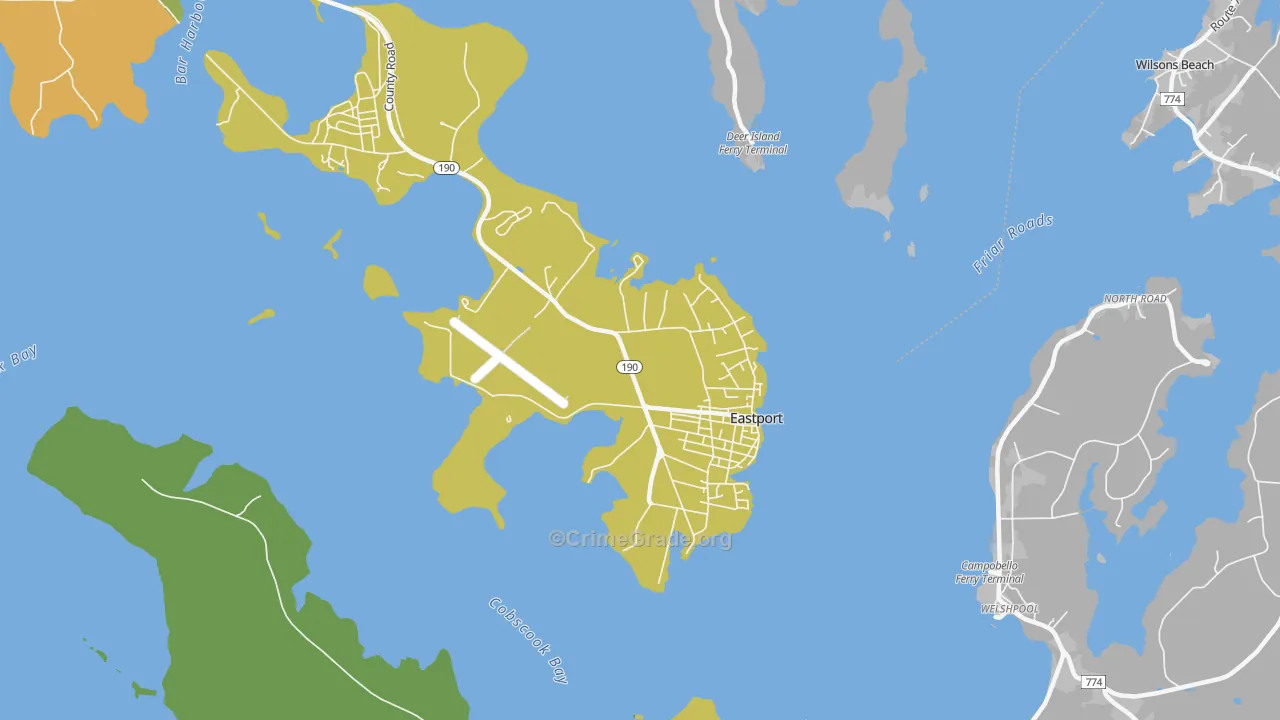 Eastport, ME Map of Vehicle Theft Rates