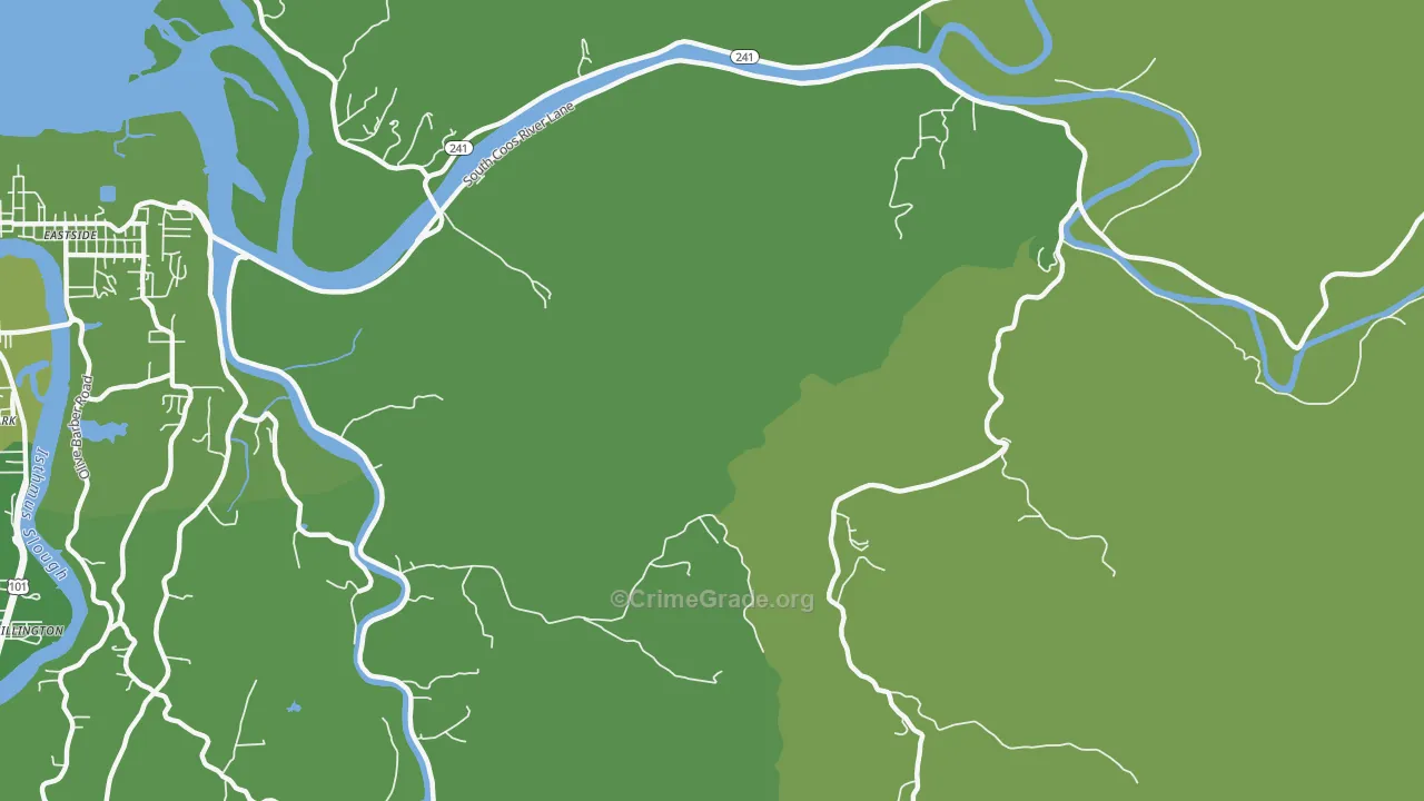 Eastside, OR Map of Vehicle Theft Rates