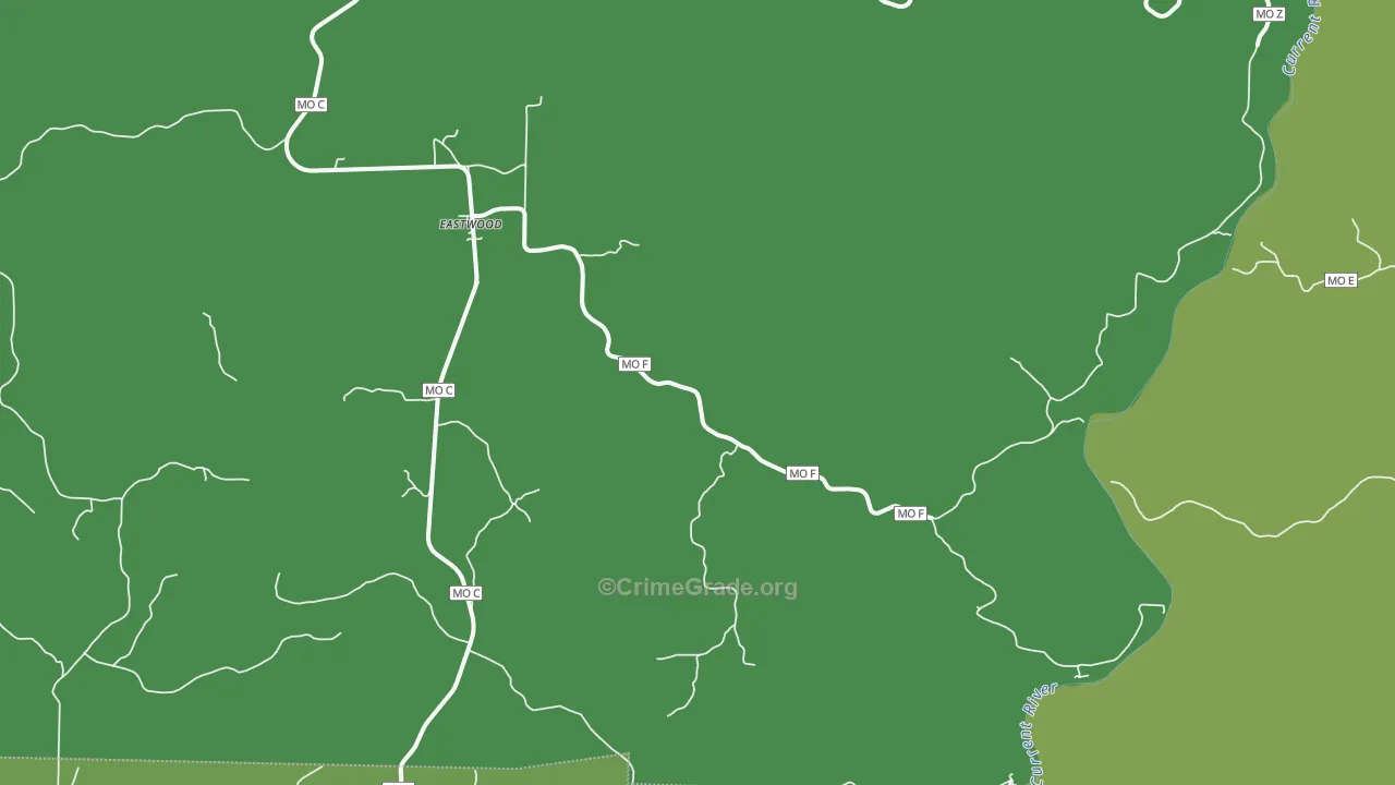 Eastwood, MO Map of Vehicle Theft Rates