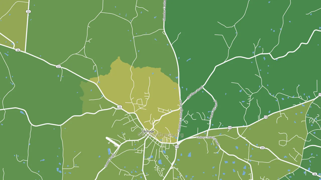 Eastwood, NC Map of Vehicle Theft Rates