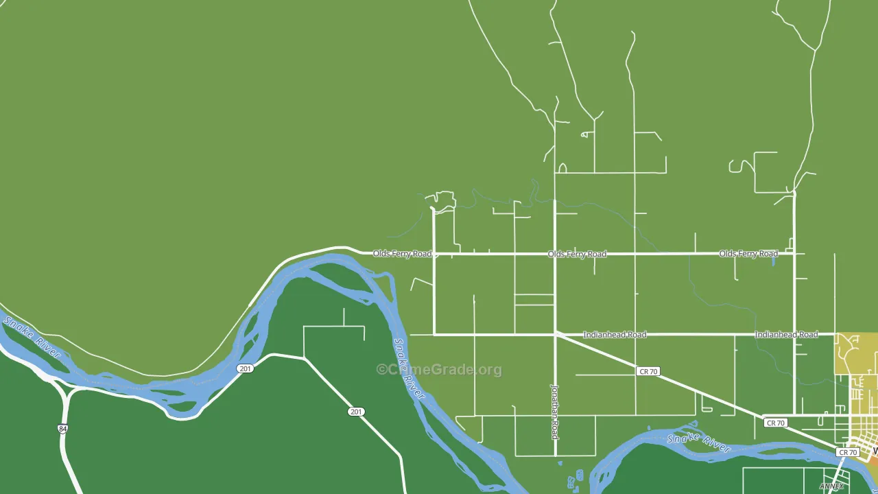 Eaton, ID Map of Vehicle Theft Rates