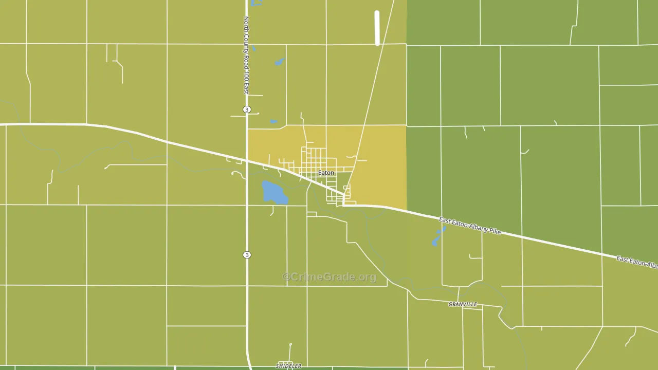 Eaton, IN Map of Vehicle Theft Rates