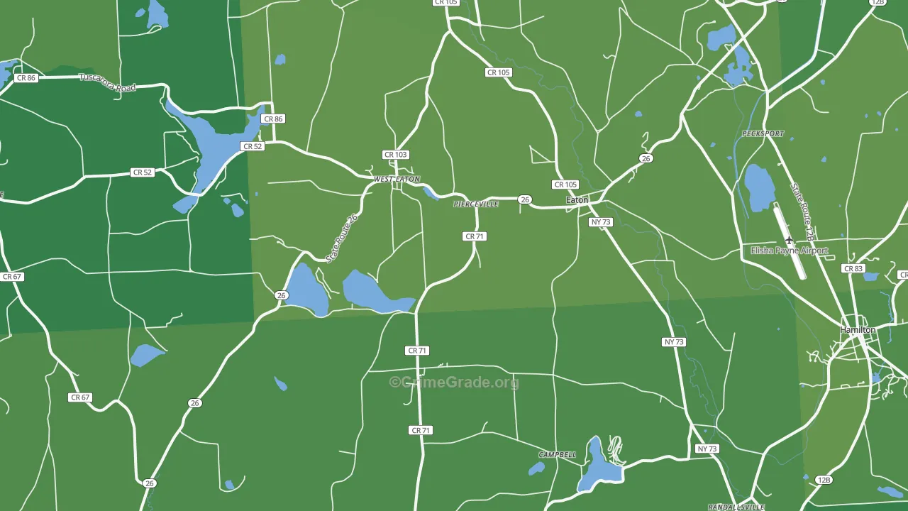 Eaton, NY Map of Vehicle Theft Rates