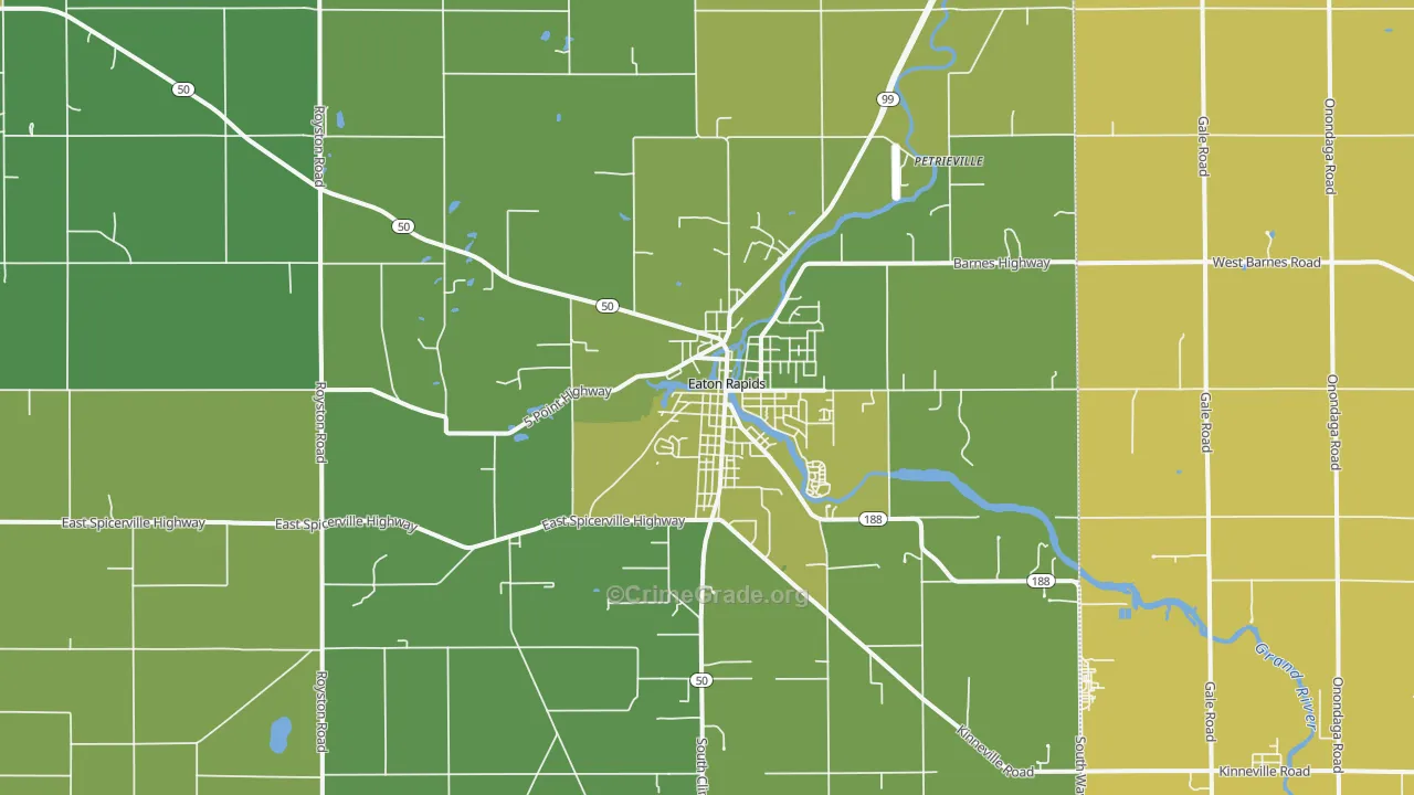 Eaton Rapids, MI Map of Vehicle Theft Rates