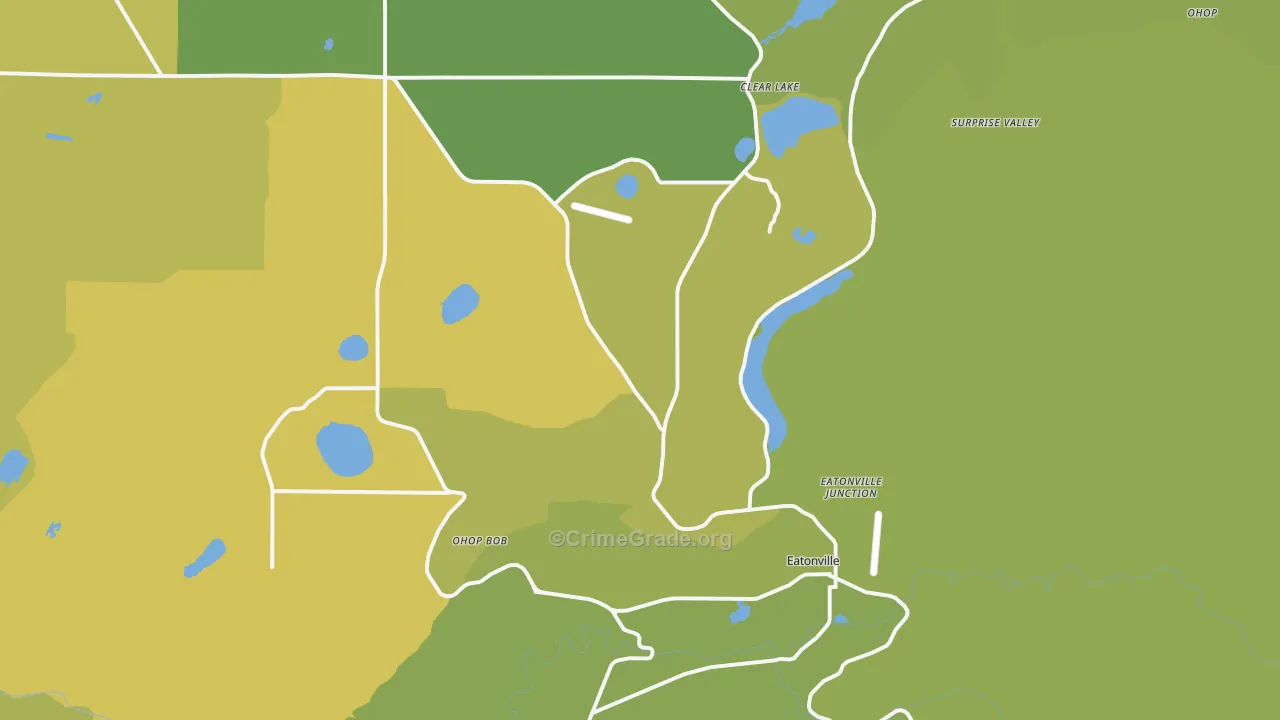 Eatonville, WA Map of Vehicle Theft Rates