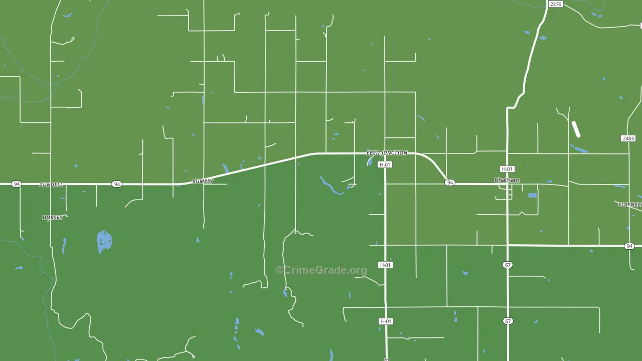 Eben Junction, MI Map of Vehicle Theft Rates