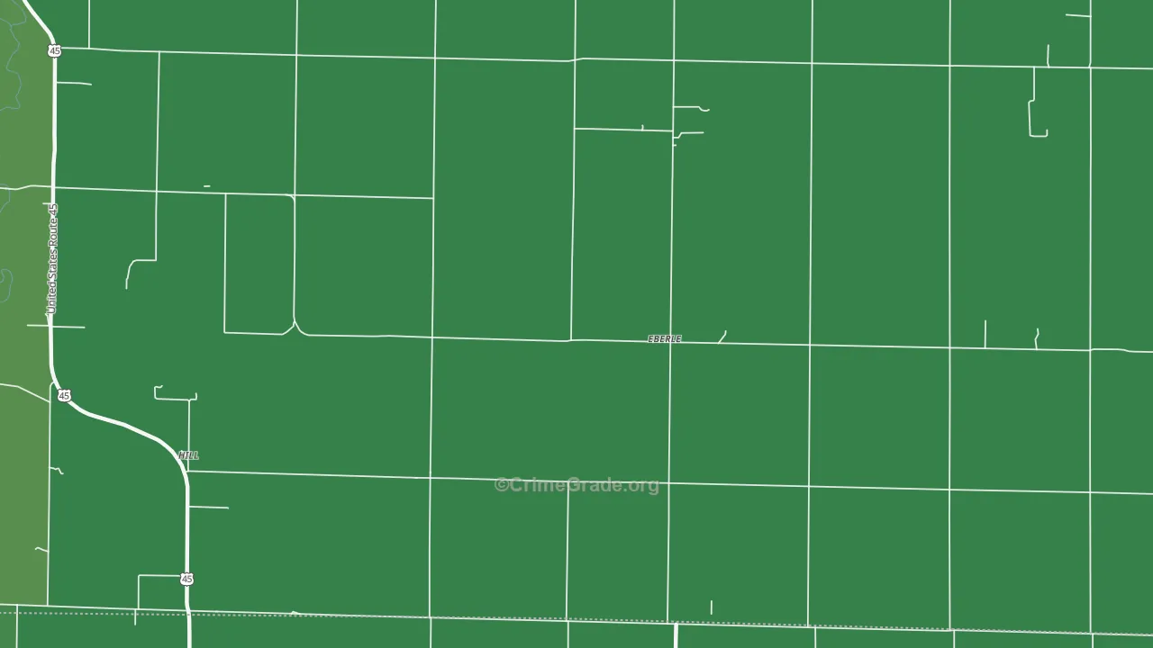Eberle, IL Map of Vehicle Theft Rates