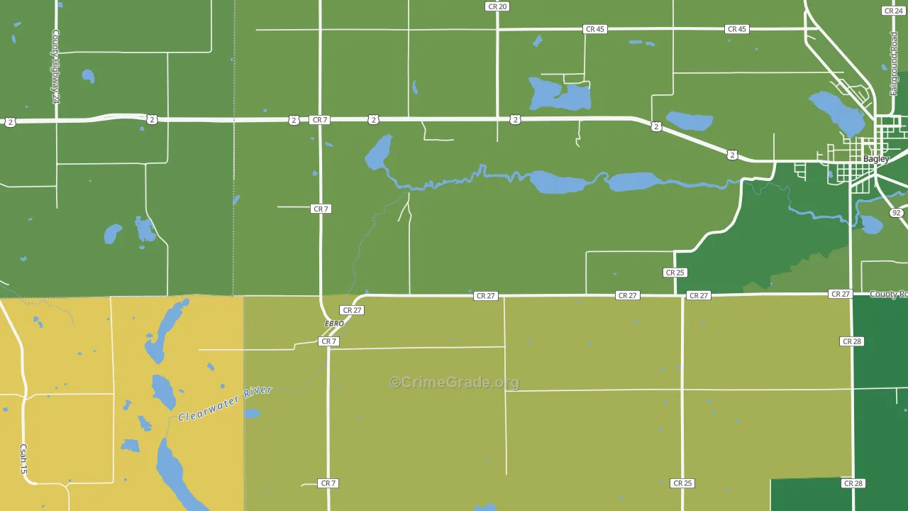Ebro, MN Map of Vehicle Theft Rates