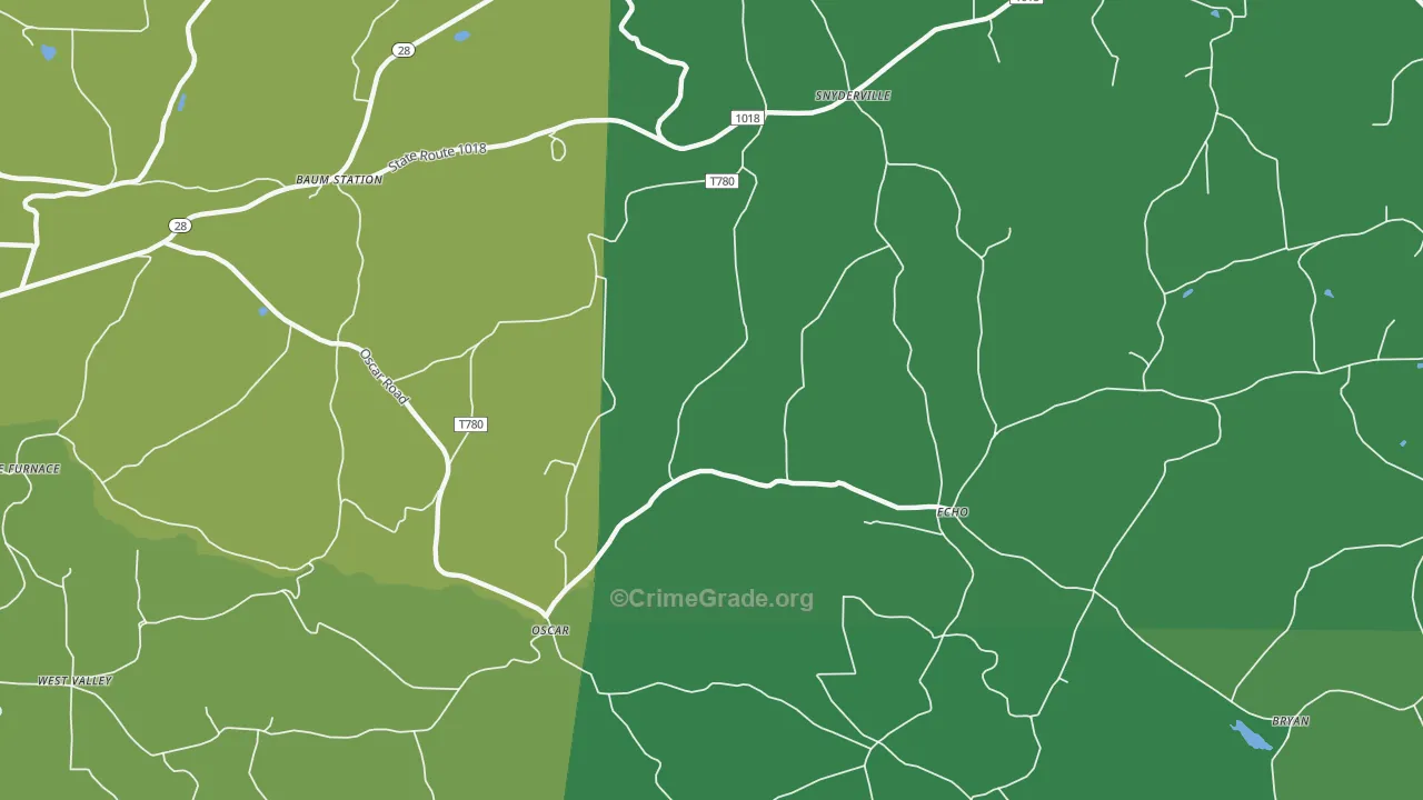 Echo, PA Map of Vehicle Theft Rates