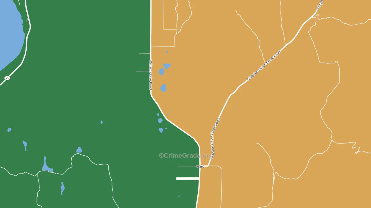 Echo, WA Map of Vehicle Theft Rates