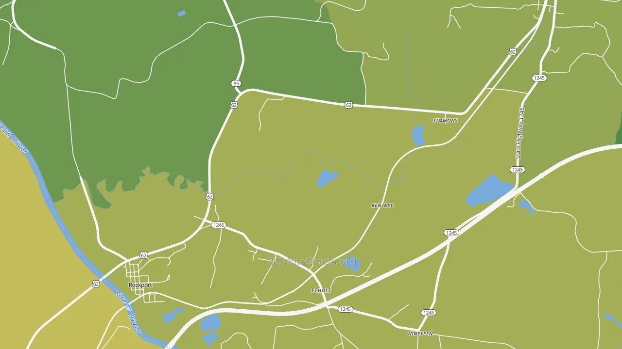 Echols, KY Map of Vehicle Theft Rates